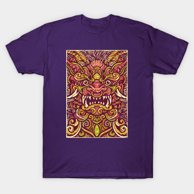 Chinese Dragon Smiling Face T-Shirt by machmigo